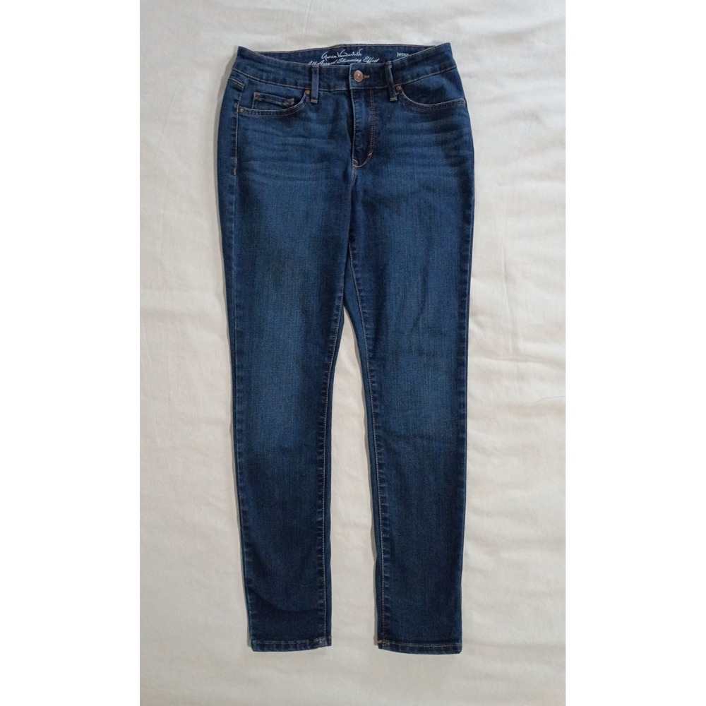 Gloria Vanderbilt Jessa All Around Slimming Jeans Women Size 6 Average Dark Wash